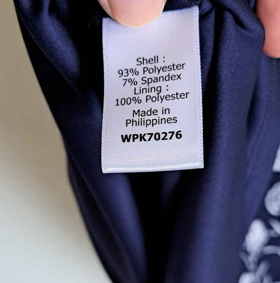 41 Hawthorn Navy Floral Short Flutter Sleeve Dress size 1X V Neck - Picture 4 of 8